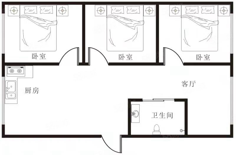 花园小区南区2室1厅1卫76㎡南北36.5万