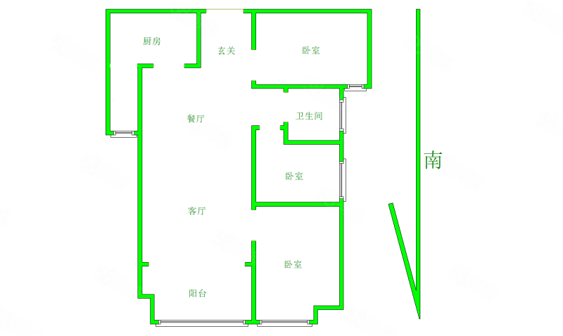 盛唐至尊3室2厅1卫118.49㎡南北120万