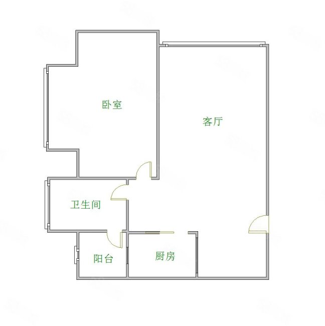 天越大厦1室1厅1卫71.51㎡南北213万