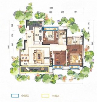 万科五龙山翡翠郡3室2厅2卫115㎡南北248万