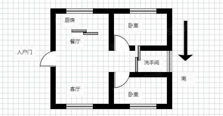 金质融城(二期)2室1厅1卫75.14㎡南北62.8万