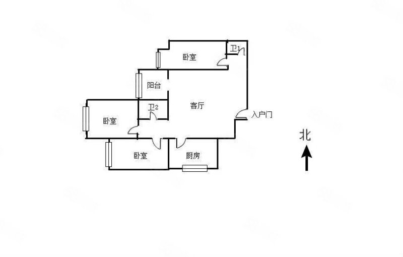 紫玉华园3室2厅2卫101.6㎡西115万