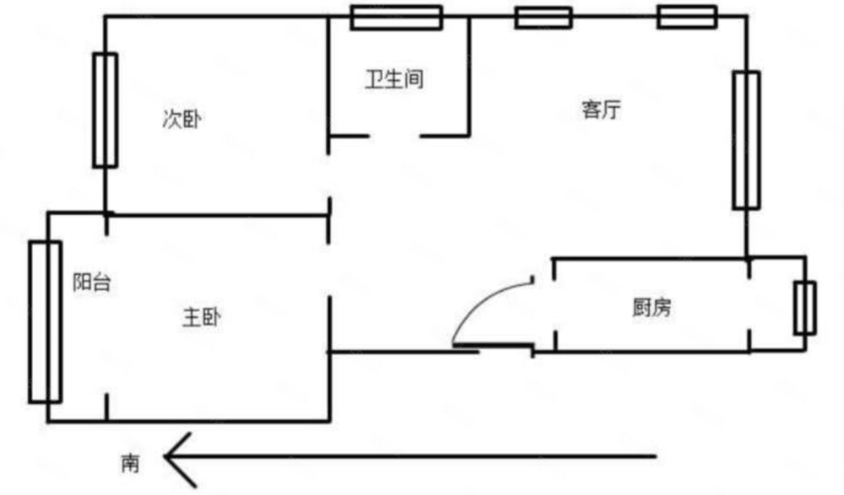 花栖左岸2室2厅1卫86㎡南北95万