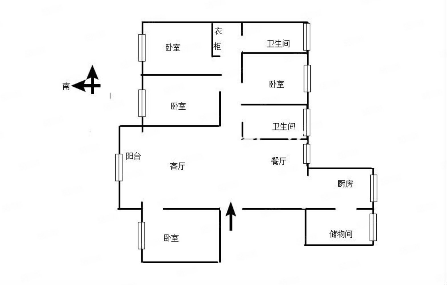恒大绿洲4室2厅2卫150㎡南北87.8万