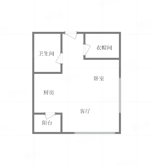 龙湖水晶星座1室1厅1卫49㎡西北69万