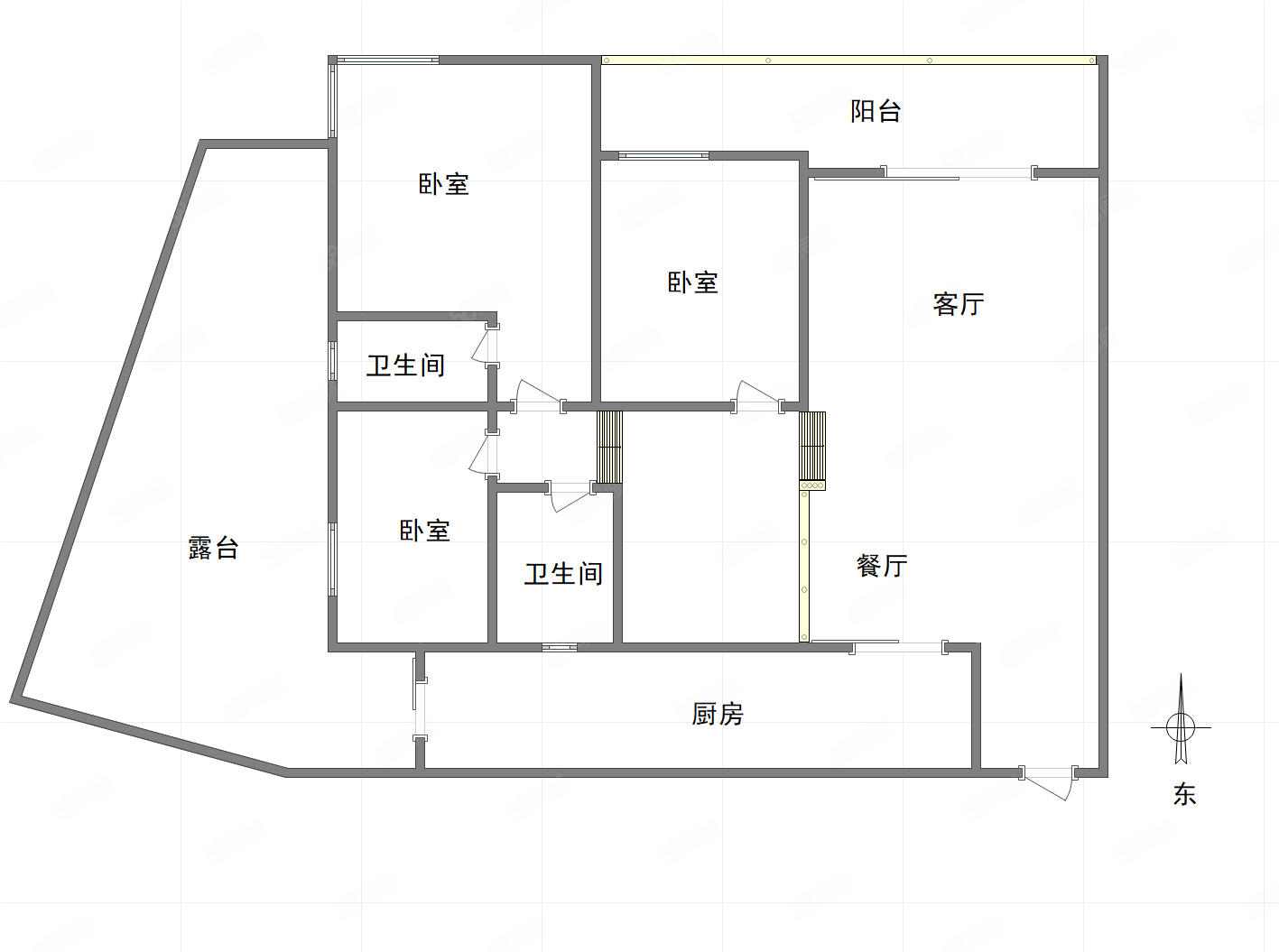 升伟新民居3室2厅2卫130㎡东118万