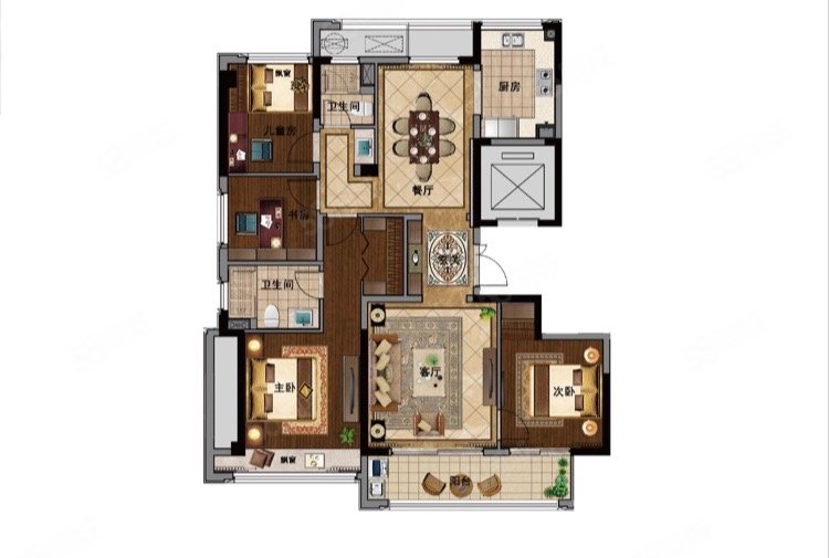 耀达天玺3室2厅2卫142.32㎡南248万
