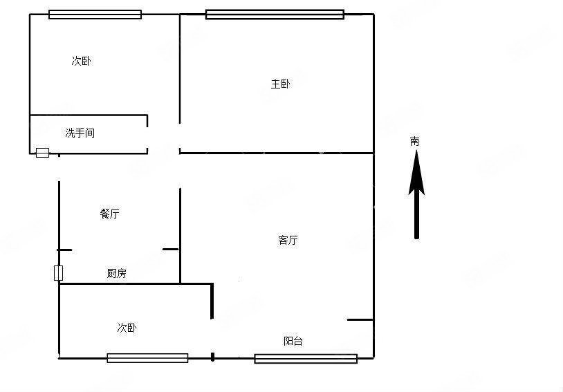 昆明市电信局宿舍3室2厅1卫76.32㎡南北96万