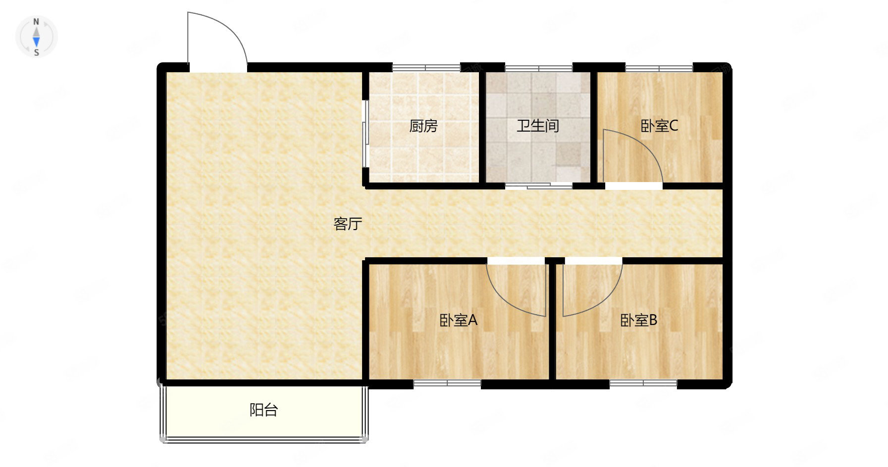 苍梧家苑3室2厅1卫110㎡南北175万