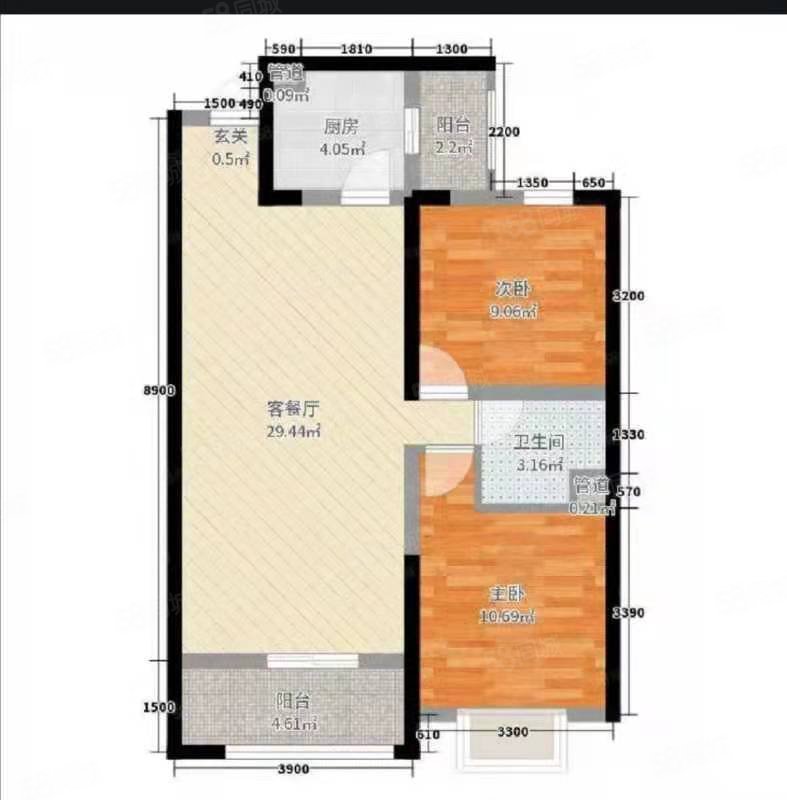 花园南街汽车一厂家属院2室2厅1卫81.58㎡南北60万