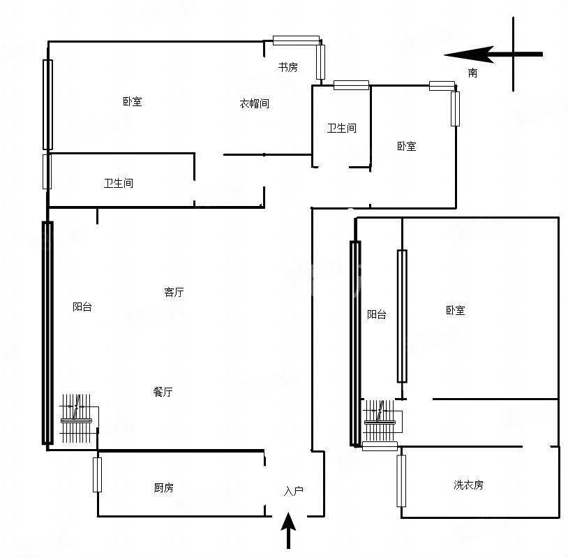 德和领秀广场4室2厅2卫140㎡南北172.8万