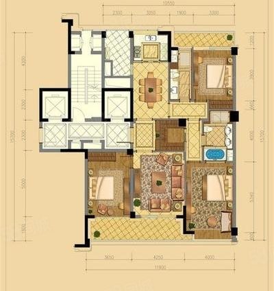 富春和园(公寓住宅)4室2厅2卫167㎡南北365万