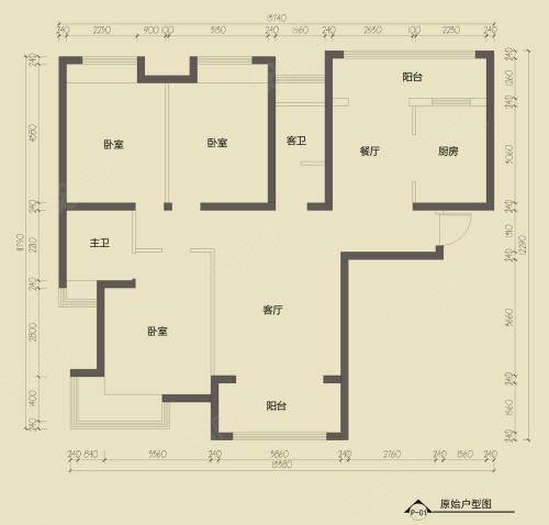 斌锋玖悦府3室2厅1卫109㎡南北109.8万