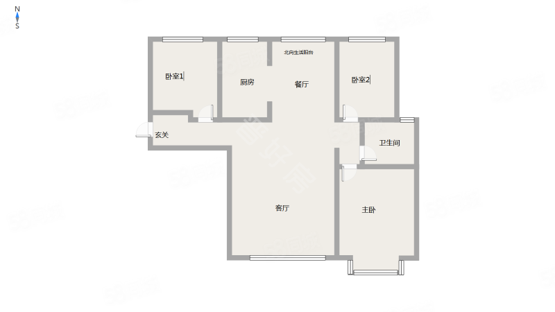 德源绿洲3室2厅1卫117㎡南北95万