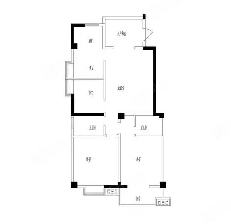 玉融瀚景园3室2厅1卫121.21㎡南北72万