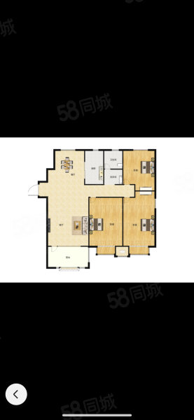 东湖中央公馆3室2厅2卫106㎡南北59万