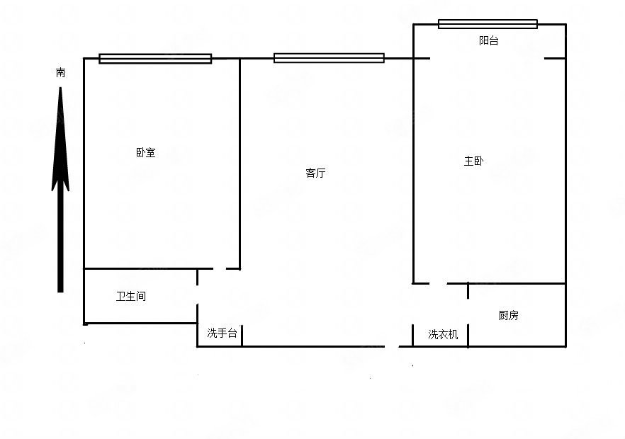 付家巷小区2室2厅1卫65㎡南68.8万