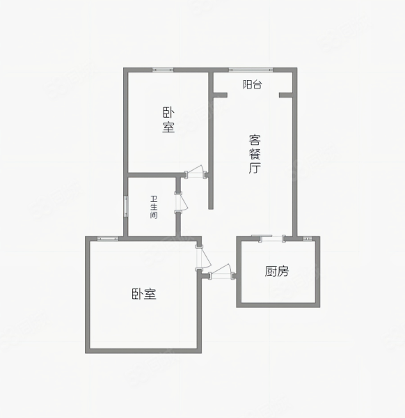 凤华康城(A区)2室2厅1卫61.98㎡南43万