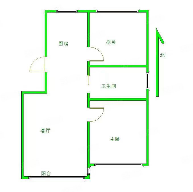 红石湾2室2厅1卫101㎡南北61万