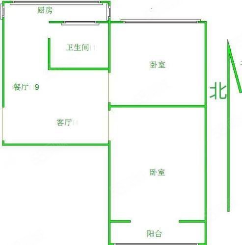 天鹅西区2室1厅1卫61㎡南北34.6万