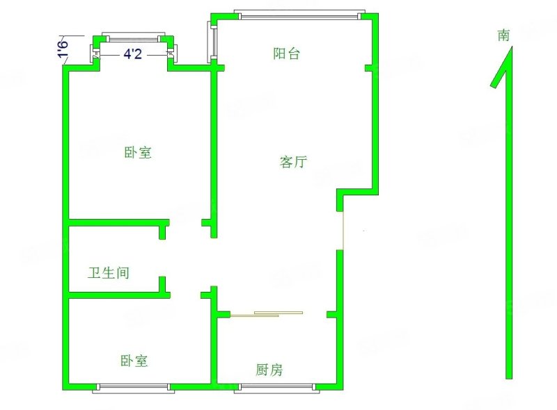 金川宽城2室1厅1卫97㎡南北45.9万