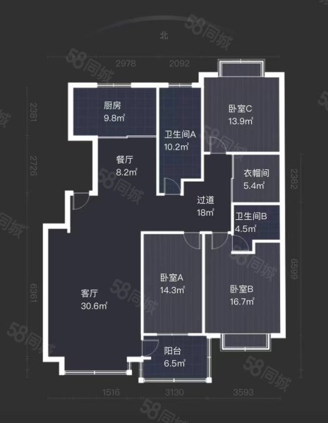 民泰龙凤苑A区(1-34号)4室2厅2卫168㎡南185万