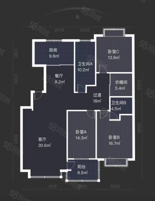 民泰龙凤苑A区(1-34号)4室2厅2卫168㎡南185万