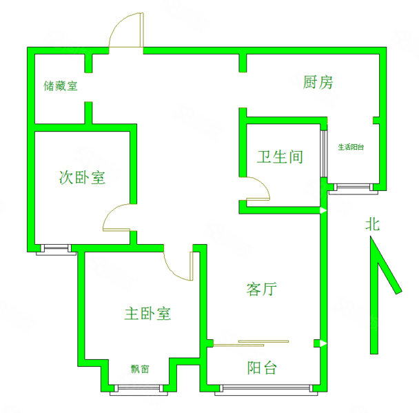 开元壹号2室2厅1卫99.07㎡南101万