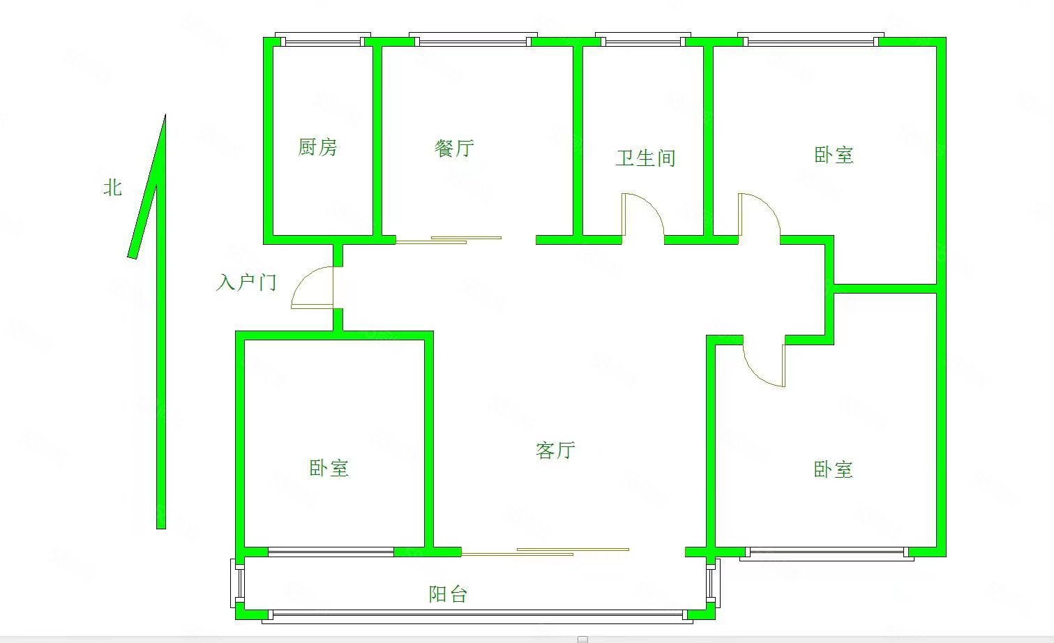 金域澜庭3室2厅1卫98㎡南51万