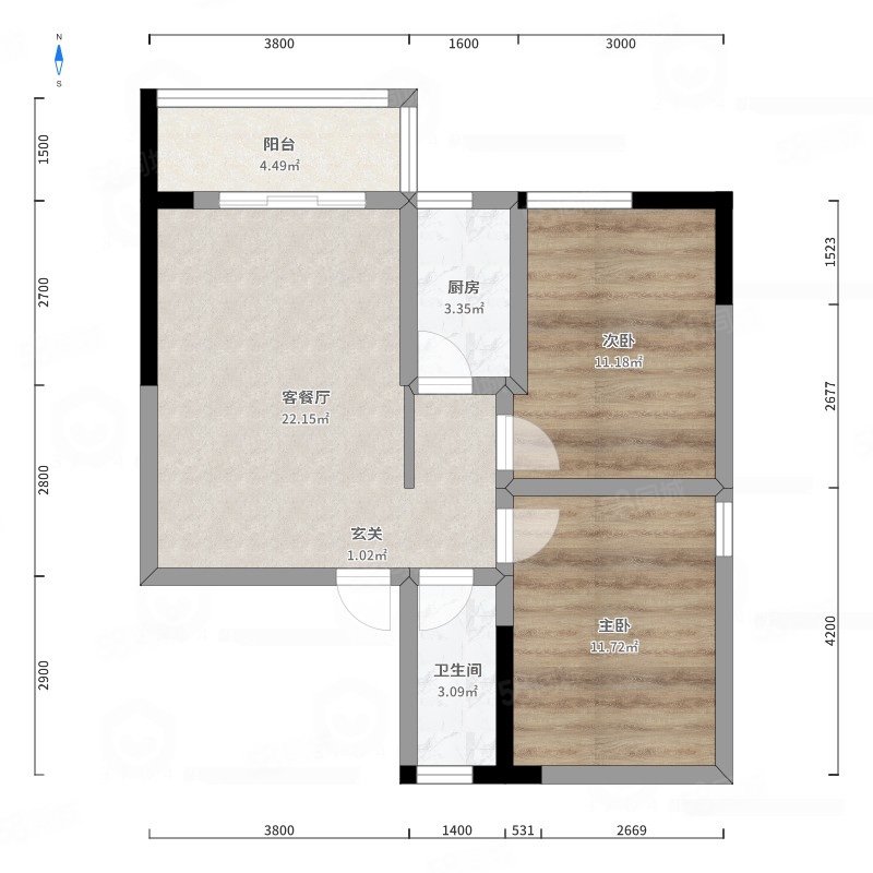 轮胎东村1室1厅1卫32㎡南8.5万
