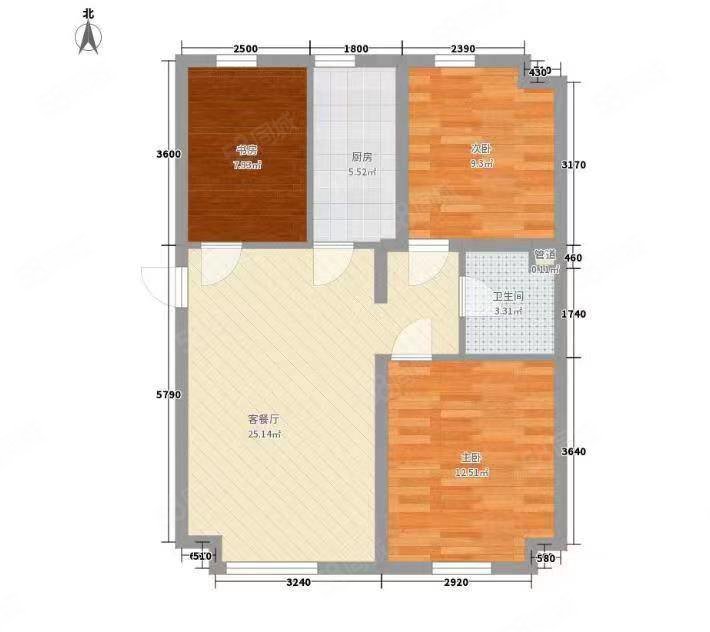 黄石市第八中学教师宿舍2室2厅1卫79㎡南北33万