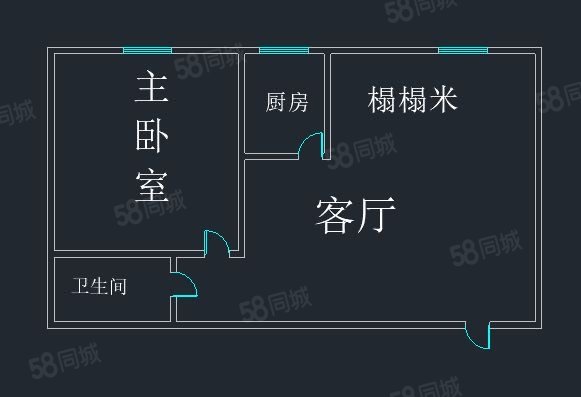 松苑雅居A区1室1厅1卫50㎡南12万