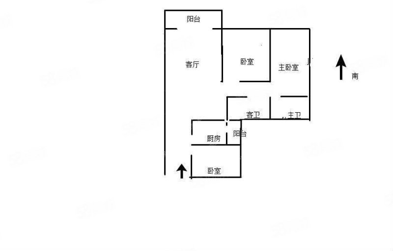 彝海大城3室2厅2卫98㎡南北38万