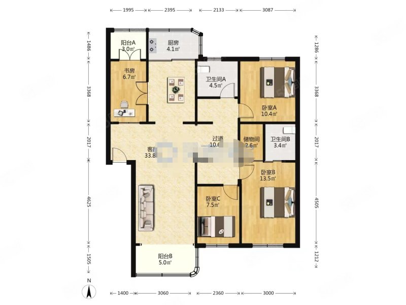 温州伯爵山庄3室2厅2卫121㎡南北180万