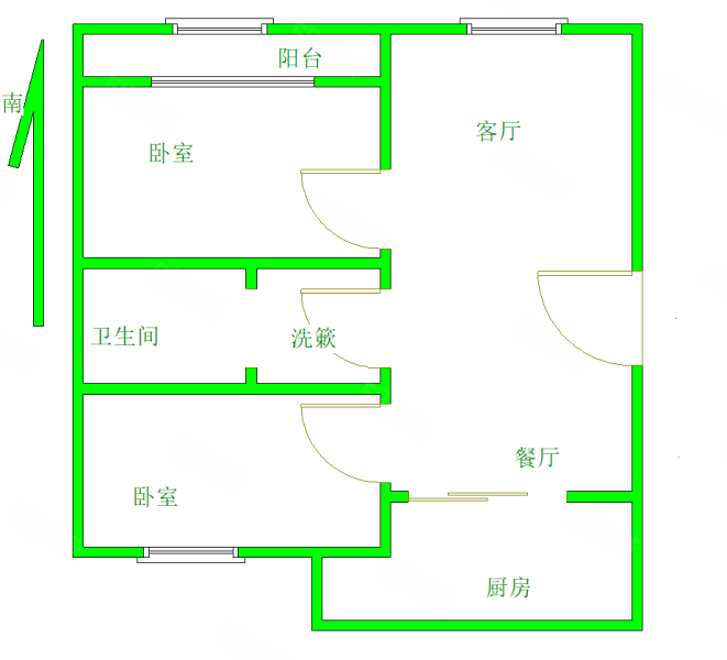 百合苑2室2厅2卫116㎡南北115万