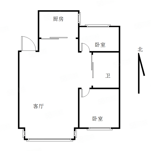 依云首府2室2厅1卫91㎡南北95万