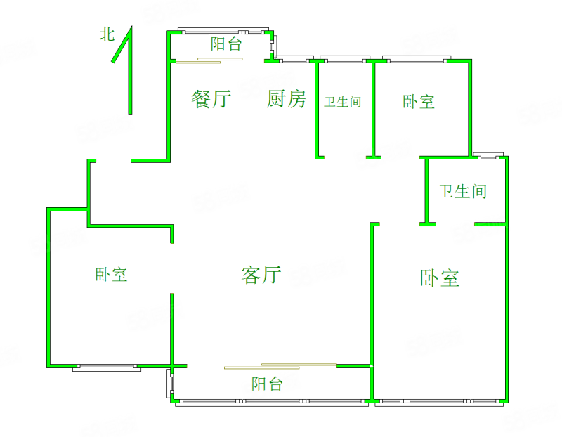 中铁诺德山海春风二期3室2厅2卫142.02㎡南305万