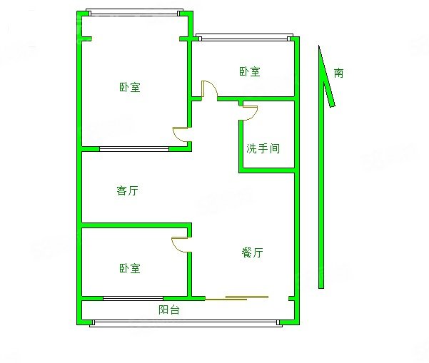 湖岸小镇2室1厅1卫58㎡南北23万