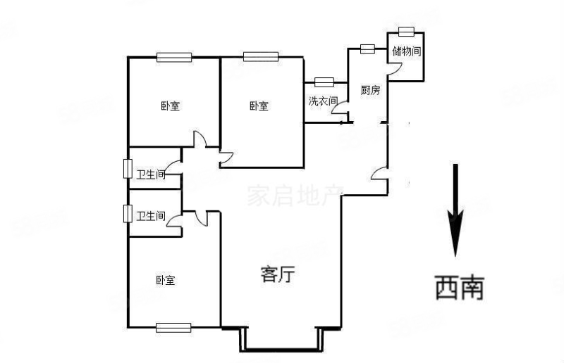 恒大绿洲4室2厅2卫148㎡南北87万