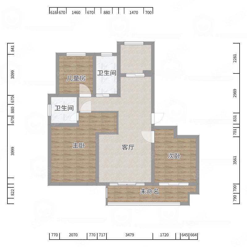 至尊府3室2厅2卫137㎡南北68.5万