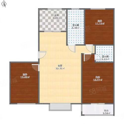 观河盛世府3室2厅2卫126㎡南北176万