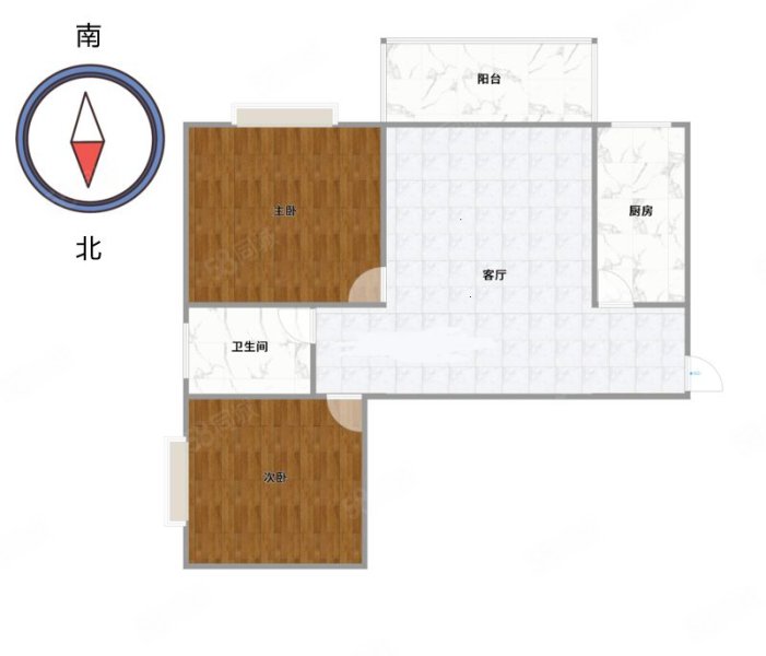 洪庄新天地2室1厅1卫77㎡南北45万