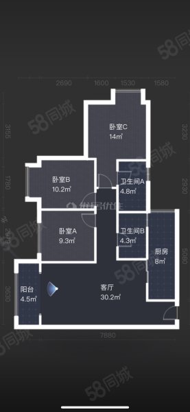 渔人码头3室2厅2卫101㎡南北87万