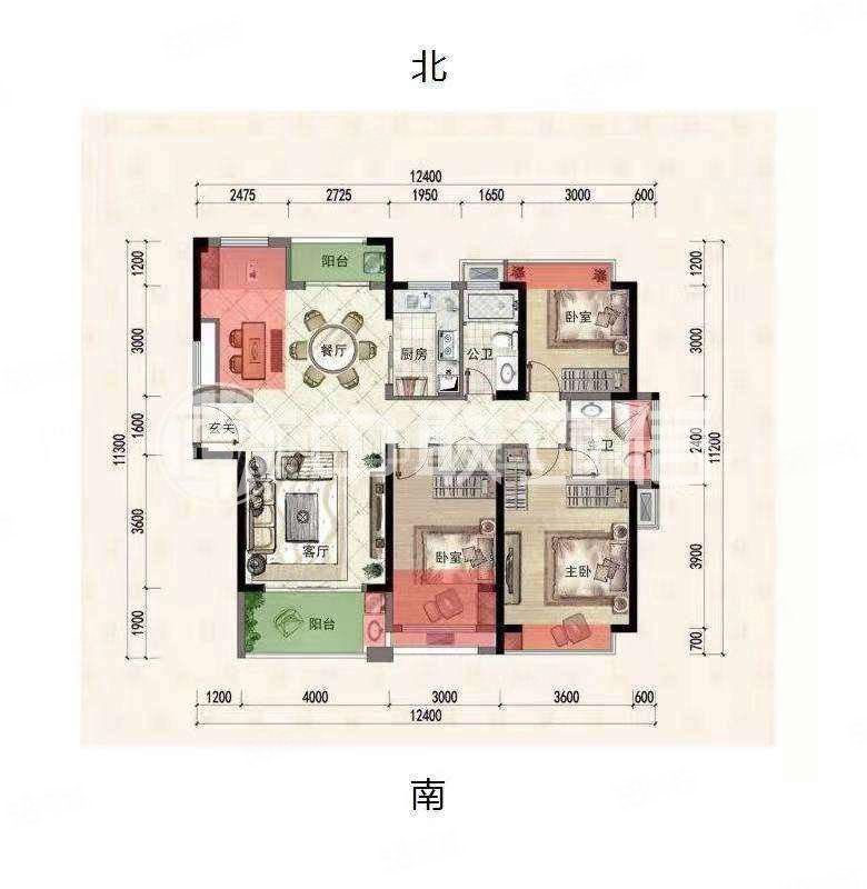 丰润世家4室2厅2卫126㎡南北213万