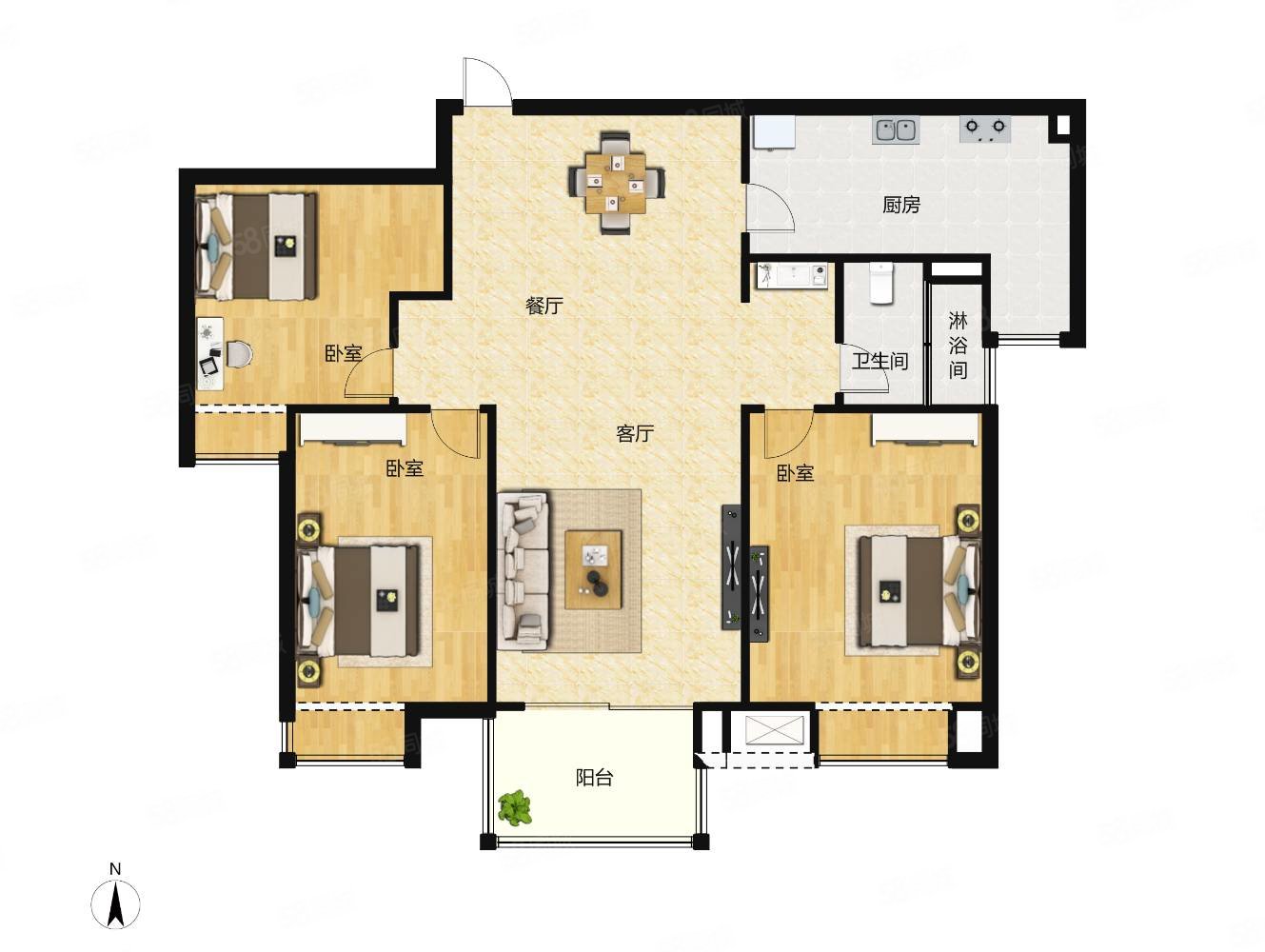 凤凰城(海林)2室1厅1卫78.86㎡南北25万
