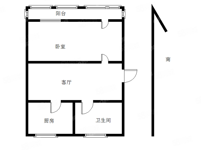 来安新村1室1厅1卫41.18㎡南52万