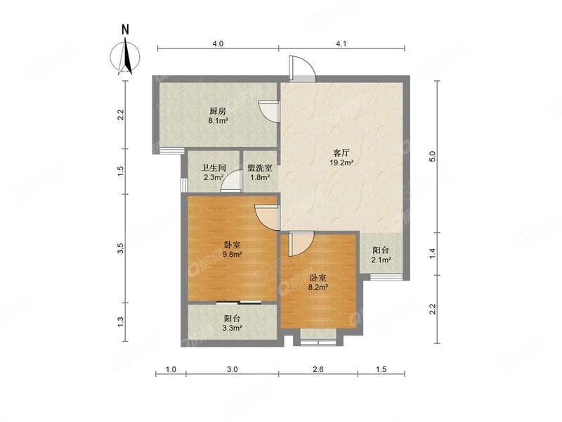 玫瑰绅城花园2室1厅1卫74.92㎡南97万