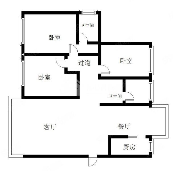 广银翡翠城3室2厅2卫126.2㎡南北89万