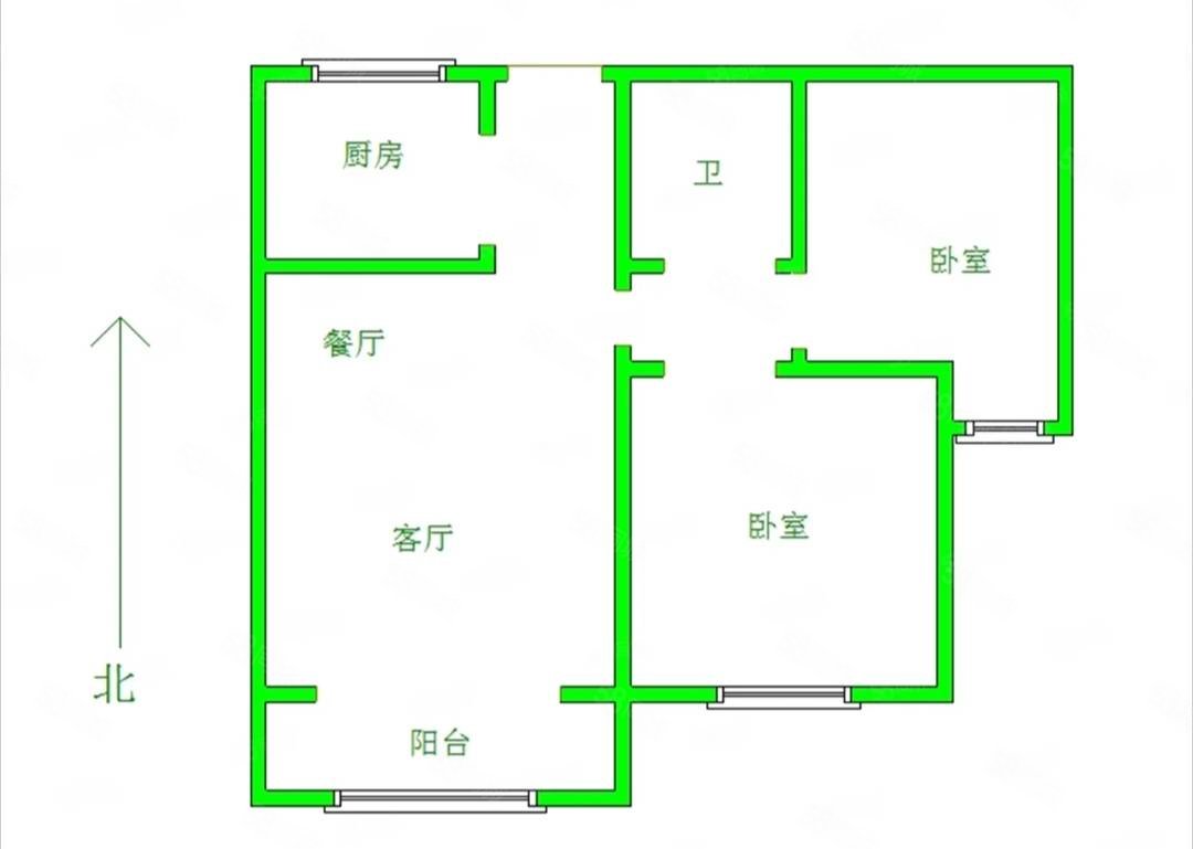 南岭国际二区2室1厅1卫83㎡南北86.8万