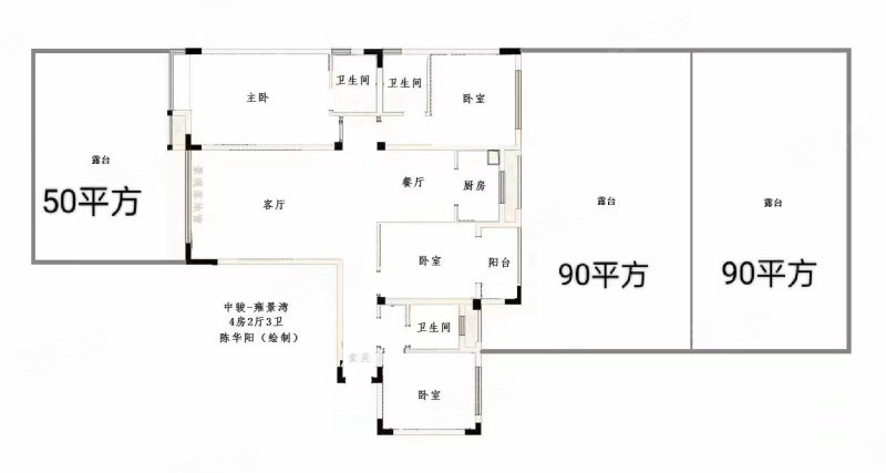 中骏雍景湾4室2厅3卫133.6㎡南北170万